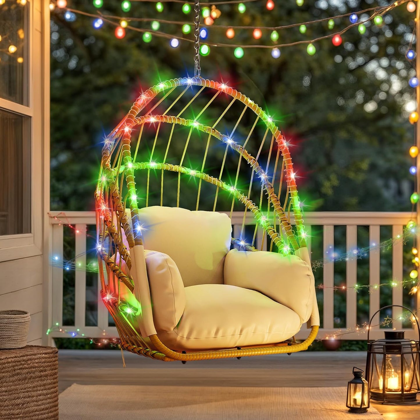YITAHOME Hanging Egg Chair - Cozy Rattan Wicker Swing