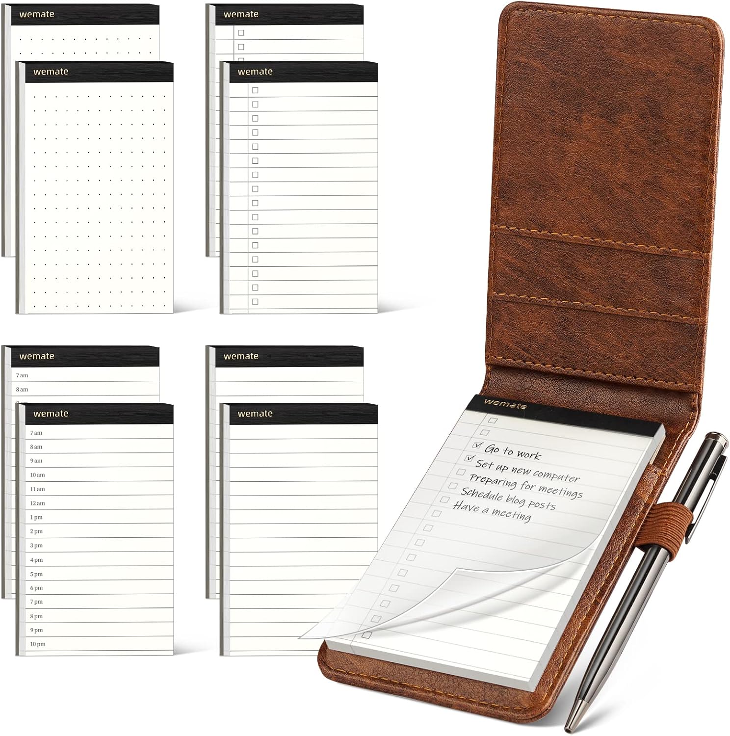 WEMATE 10-Piece Pocket Notepad Set - Stay Organized On-the-Go!