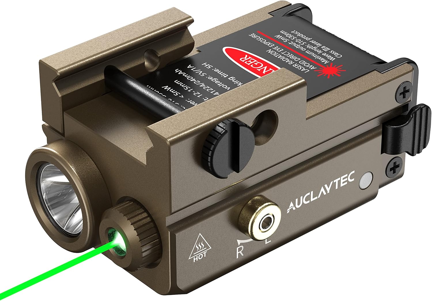 Pistol Flashlight Green Laser Combo 420 Lumens Tactical Light
