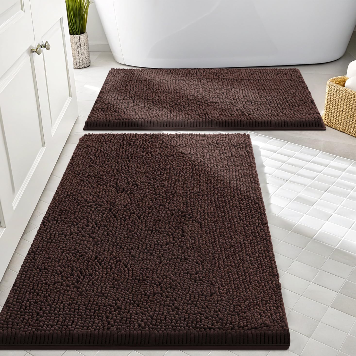 Smiry Bathroom Rugs Sets 2 Piece - Soft Absorbent Comfort