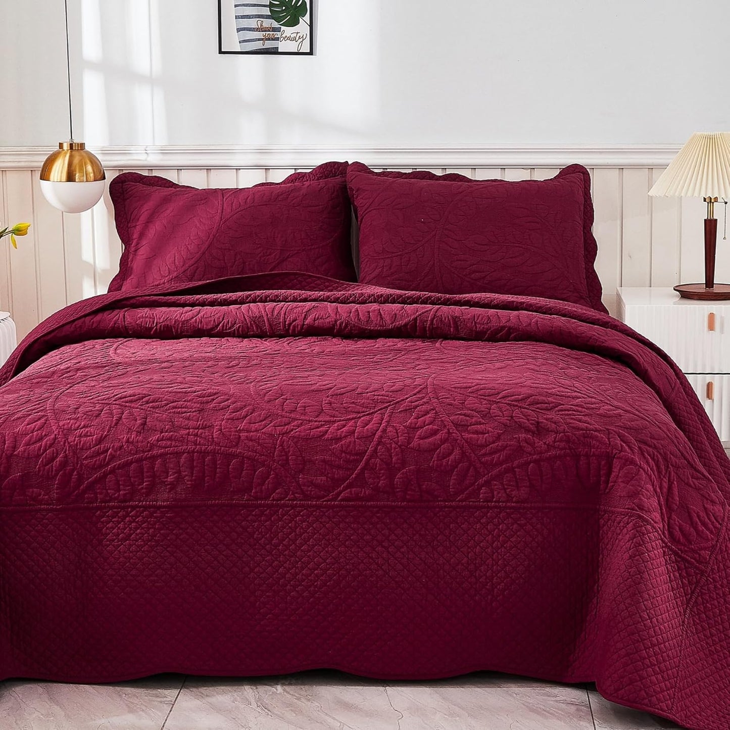 MarCielo 3-Piece Cotton Oversized Bedspread for Cozy Comfort