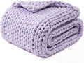 Chunky Throw Blanket 50x70 in - Hand Knitted Cozy Throw for Couch