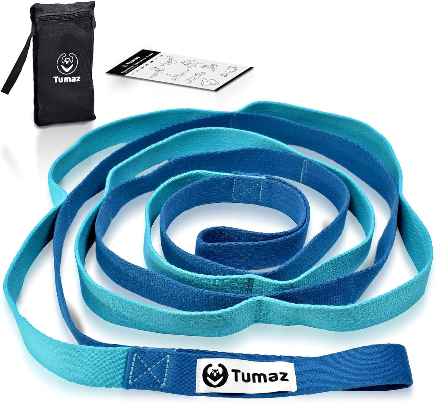 Tumaz Stretching Strap - 10 Loops Non-Elastic - Ultimate Flexibility Tool