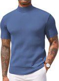 Men's Mock Turtleneck Short Sleeve Sweater Tee - Comfortable