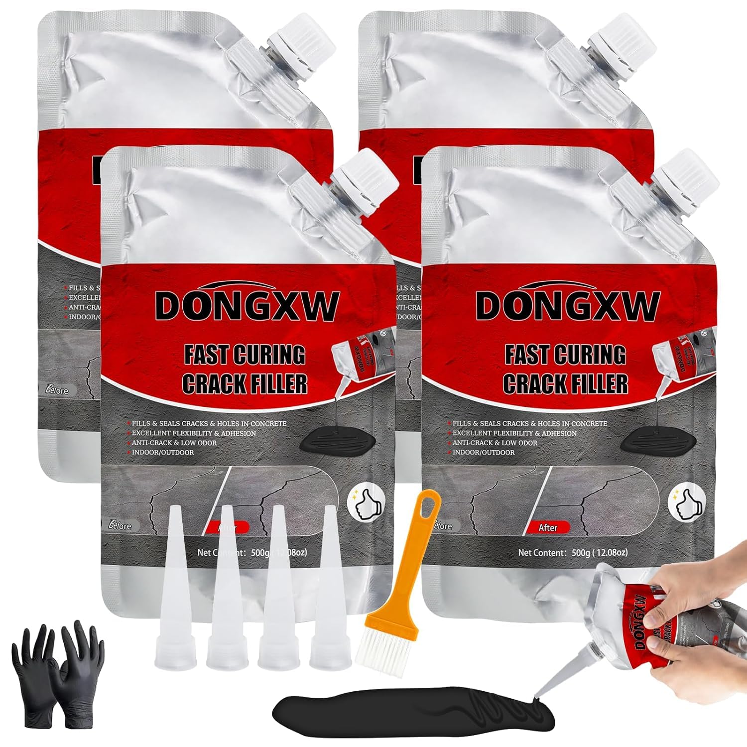 Asphalt Crack Filler for Driveway Waterproof Sealant, 4Packs