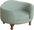 Upholstered Curved Pet Bed - Luxury Round Cat & Dog Sofa Bed