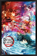 22.4L x 14.7W Black Framed Demon Slayer Swordsmith Village Poster
