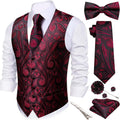 Men's Suit Vest Tie Bowtie Set 7PCS - Classic Formal Waistcoat Set
