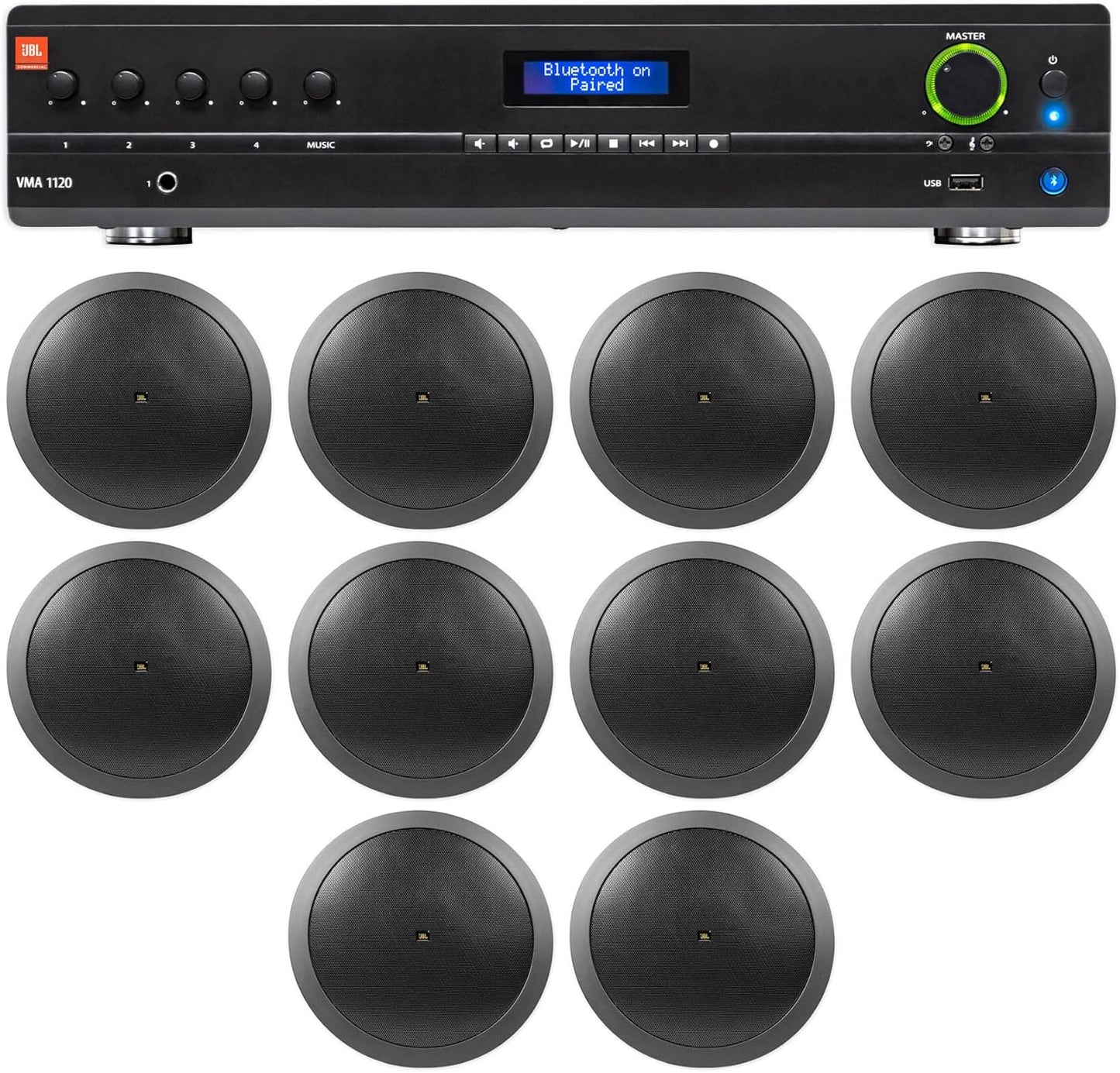 Powerful Restaurant Audio Bundle w/ Bluetooth Mixer & Ceiling Speakers