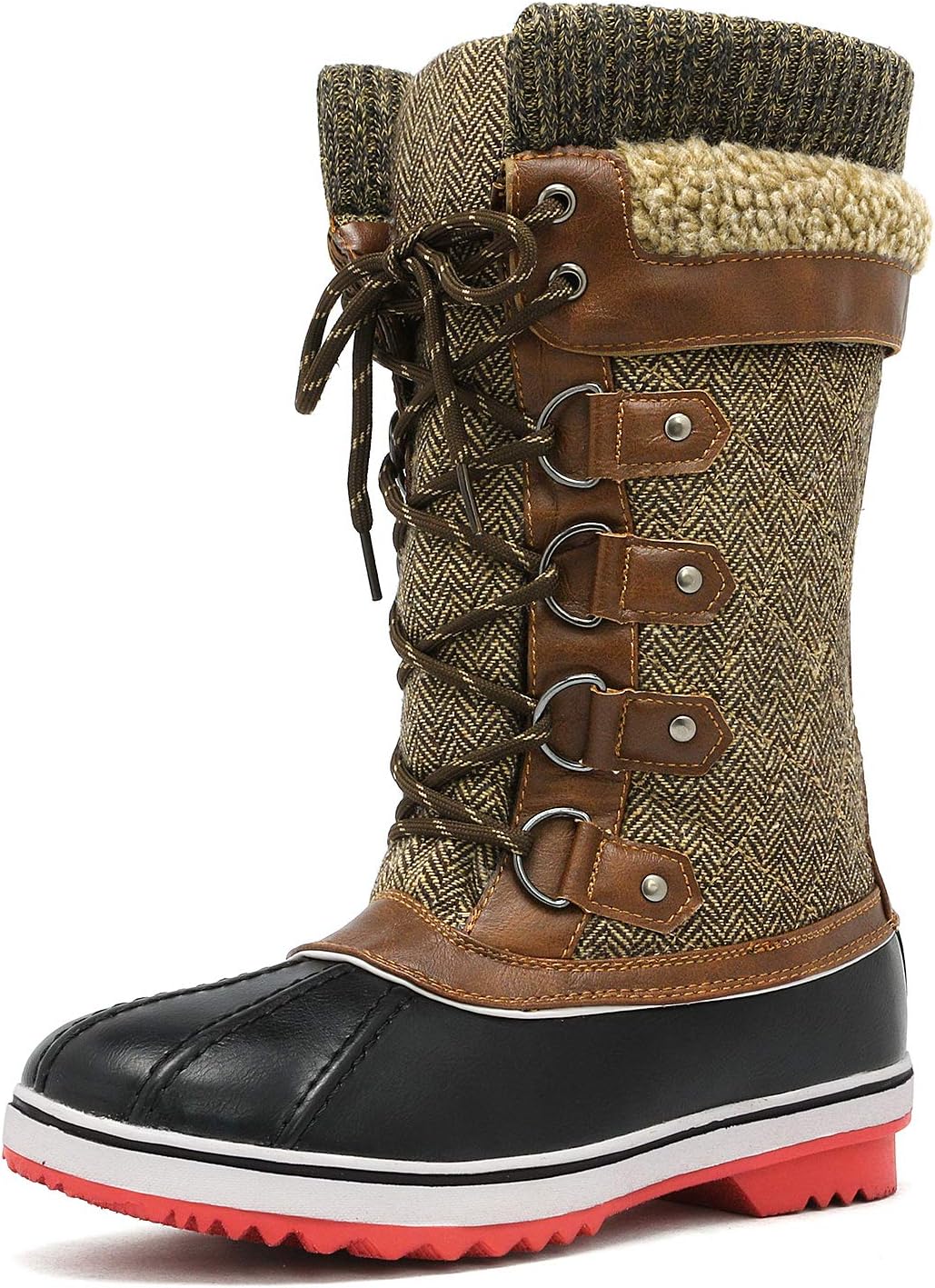 DREAM PAIRS Women's Mid-Calf Waterproof Winter Snow Boots