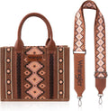 Montana West Wrangler Tote Bag for Women - Aztec Canvas Shoulder Purse