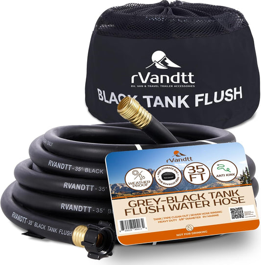 Durable Grey/Black Sanitation Water Hose for RVs and Campers