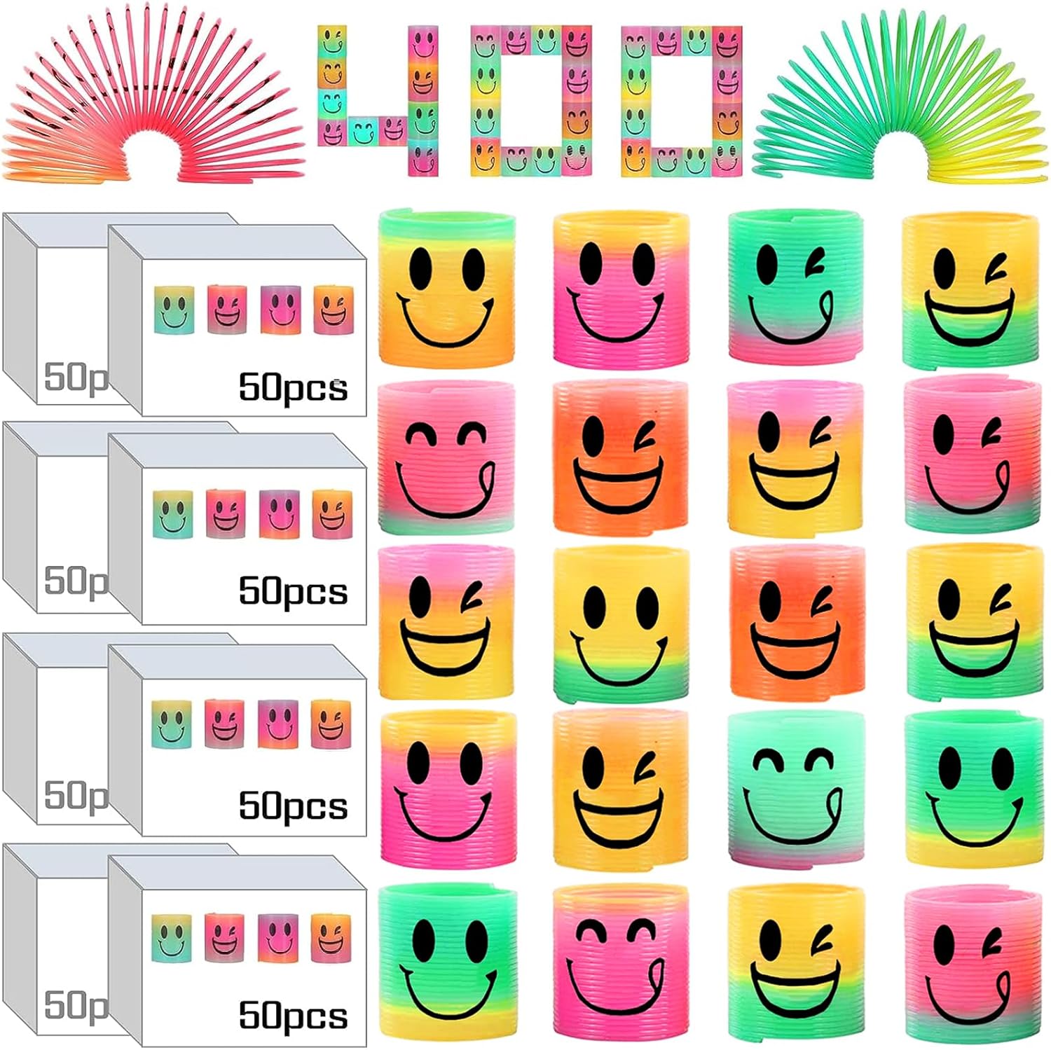 Mini Spring Party Favors for Kids - 400 Pcs Colorful Fun
