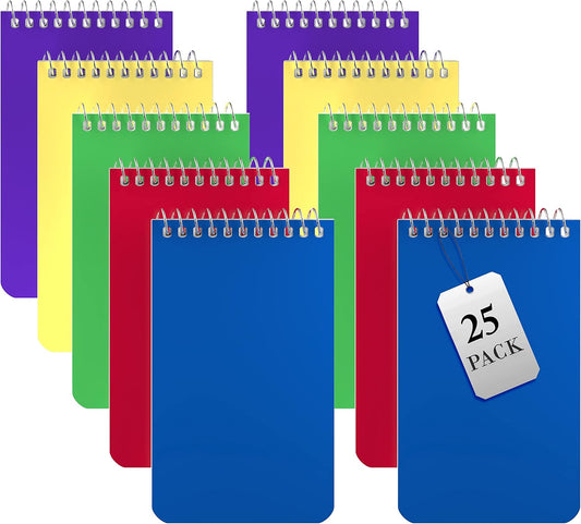 Pocket-Sized Bulk Spiral Notebooks - Lined Paper, 5 Colors | Alitte