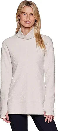 RBX Active Women's Ultra Soft Quilted Cowl Neck Pullover Sweater