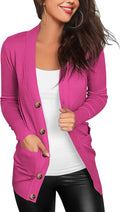 Women's Long Sleeve V Neck Knit Cardigan by VERABENDI for Comfort