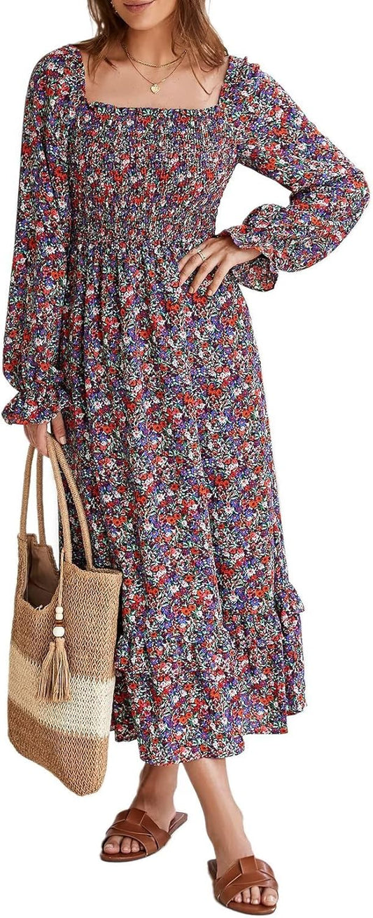 Dokotoo Boho Dresses for Women 2025 Floral Maxi Dress Style
