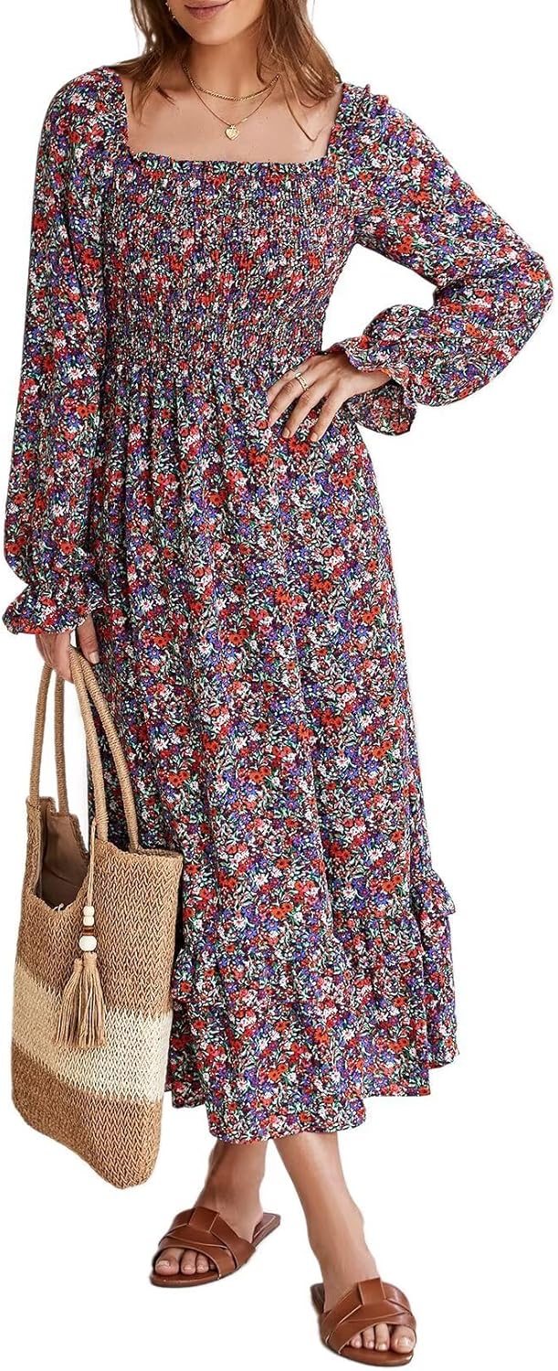 Dokotoo Boho Dresses for Women 2025 Floral Maxi Dress