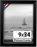 Black 9x34 Picture Frame.75 in Wide - Handmade Solid Wood