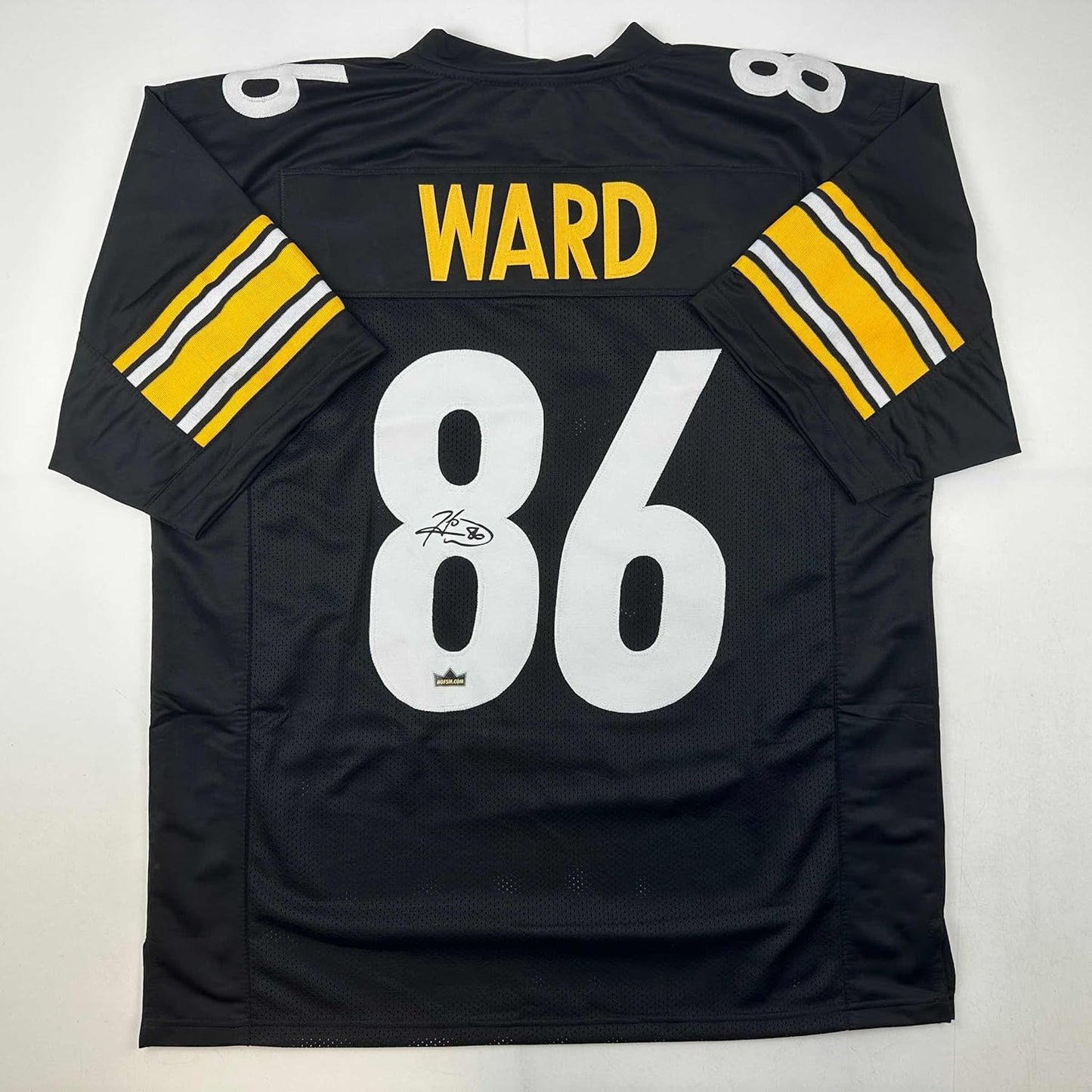 Facsimile Autographed Hines Ward Pittsburgh Black Jersey XL
