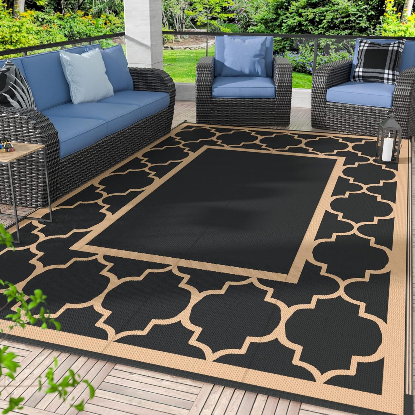 GENIMO 6ft x 9ft Outdoor Rug Waterproof for Stylish Patio Decor