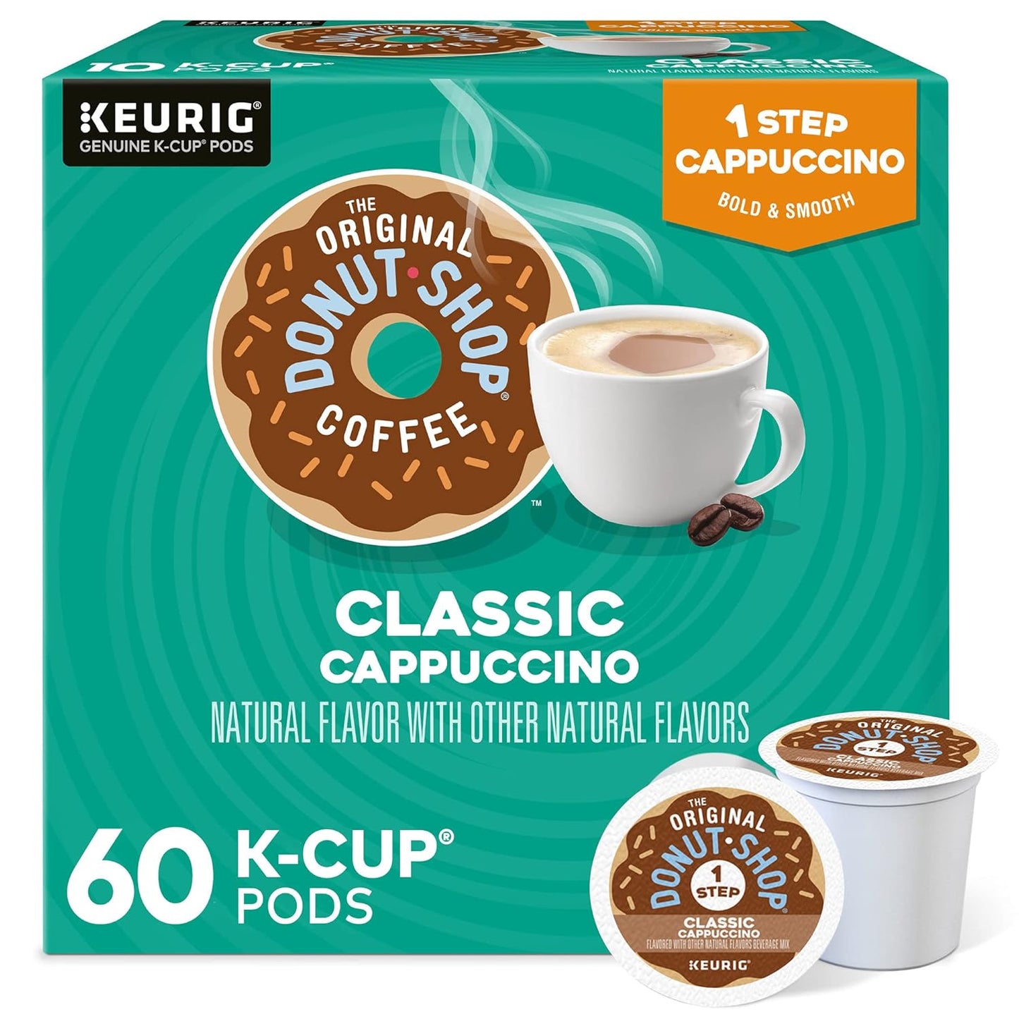 The Original Donut Shop Classic Cappuccino K-Cup Pods, 60 Count