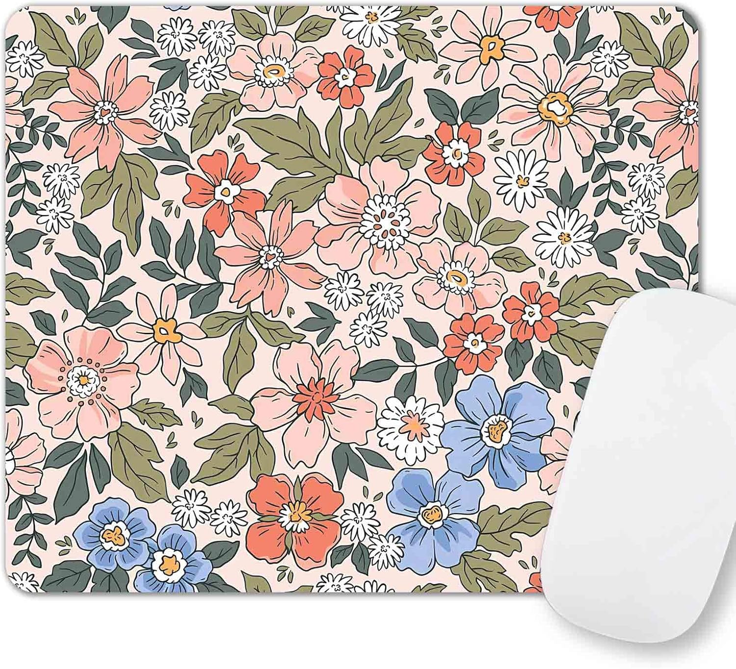 Washable Non-Slip Floral Mouse Pad by SXCKANG