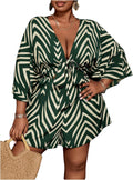 SOLY HUX Women's Plus Size Striped Tie Front Romper - Comfortable