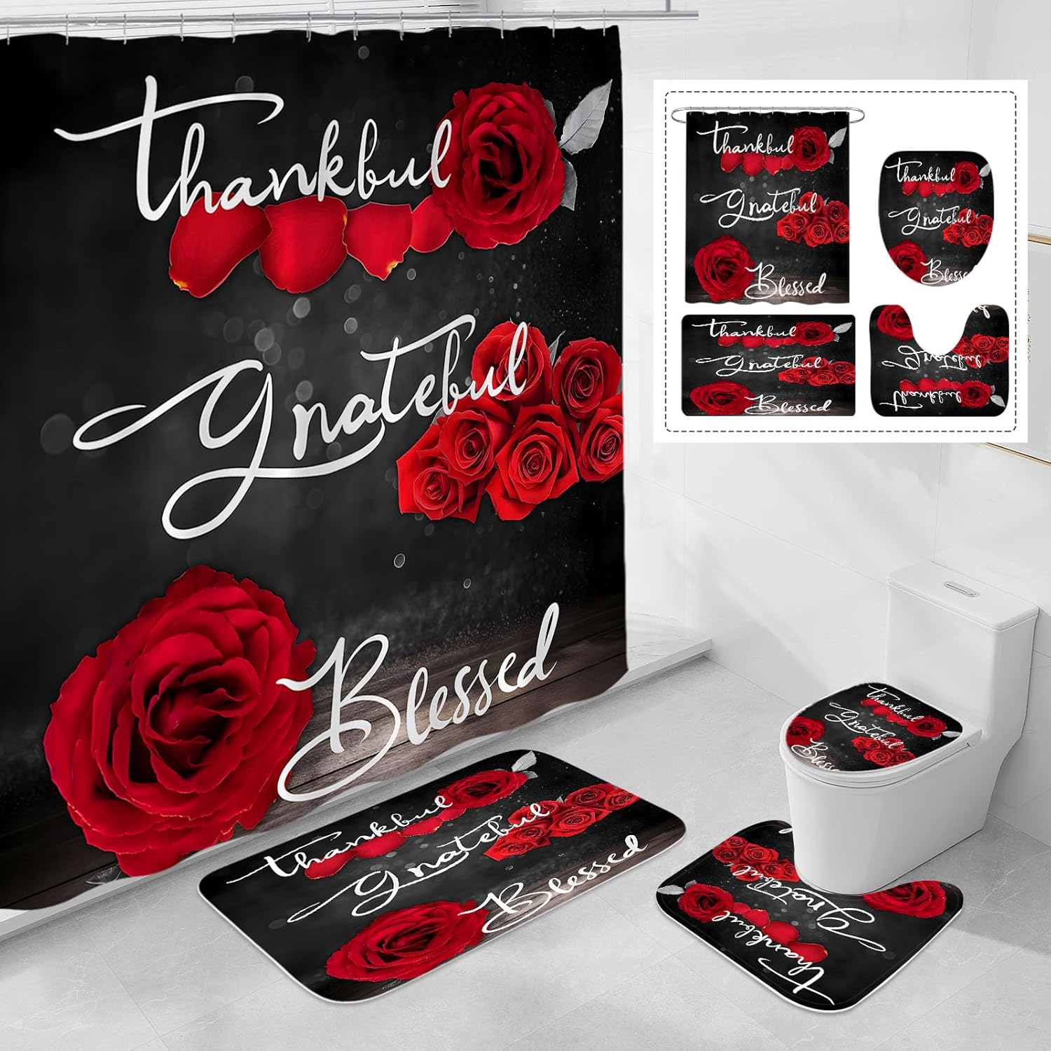 Thankful Blessed Rose Shower Set by Litabel