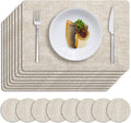 MOSAYT Placemats Set of 8, Waterproof Faux Leather Table Mats