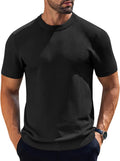 COOFANDY Men's Knit T-Shirt Crewneck Short Sleeve - Comfortable