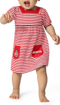 Ohio State Infant Girls Striped Dress with Pockets - Soft 100% Cotton