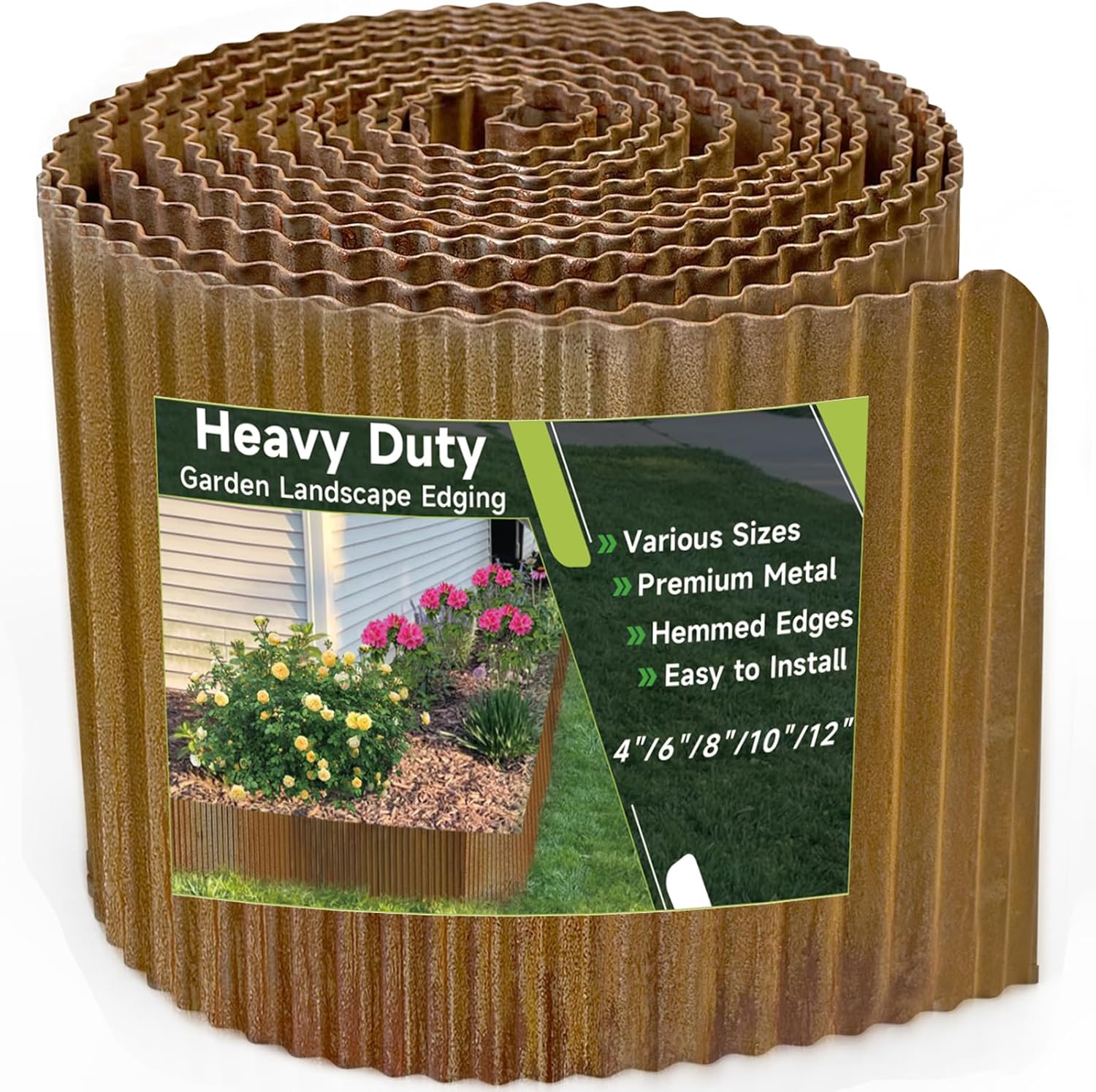 Corrugated Garden Edging for Flower Beds and Lawn Borders