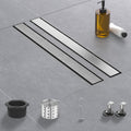 Linear Shower Drain 24 in Brushed Nickel - Tile Insert, Adjustable