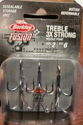 Berkley Fusion19 Treble 3X Fishing Hooks, Matte Nickel - Heavy-Duty