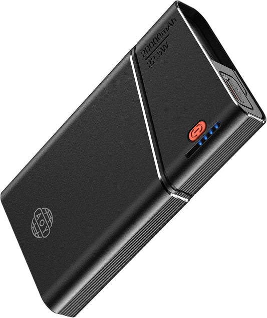 20000mAh Portable Power Bank - 22.5W PD Fast Charge, Detachable Cable, Travel Essential