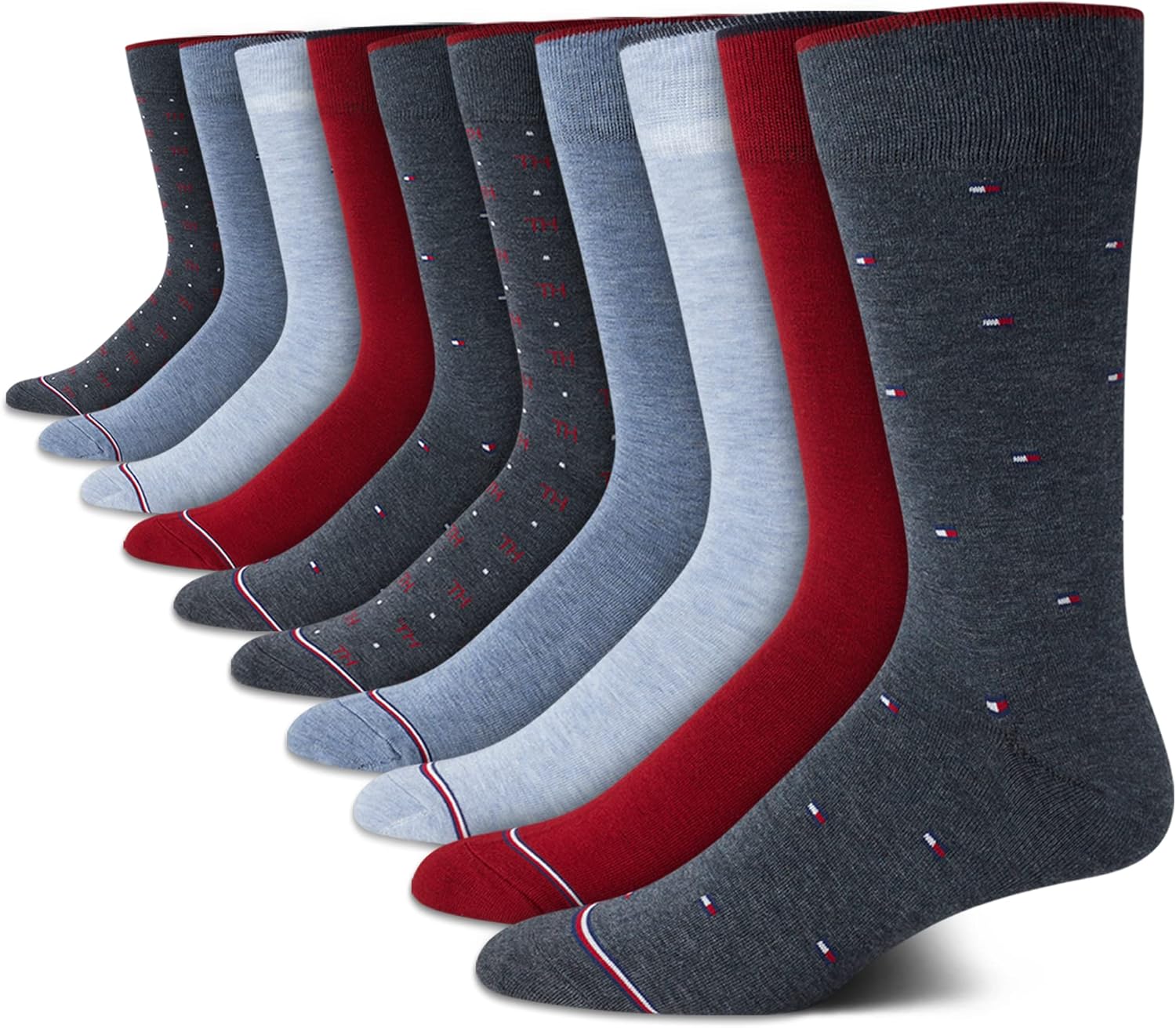 Tommy Hilfiger Mens Dress Socks - Comfort Stretch Crew Socks