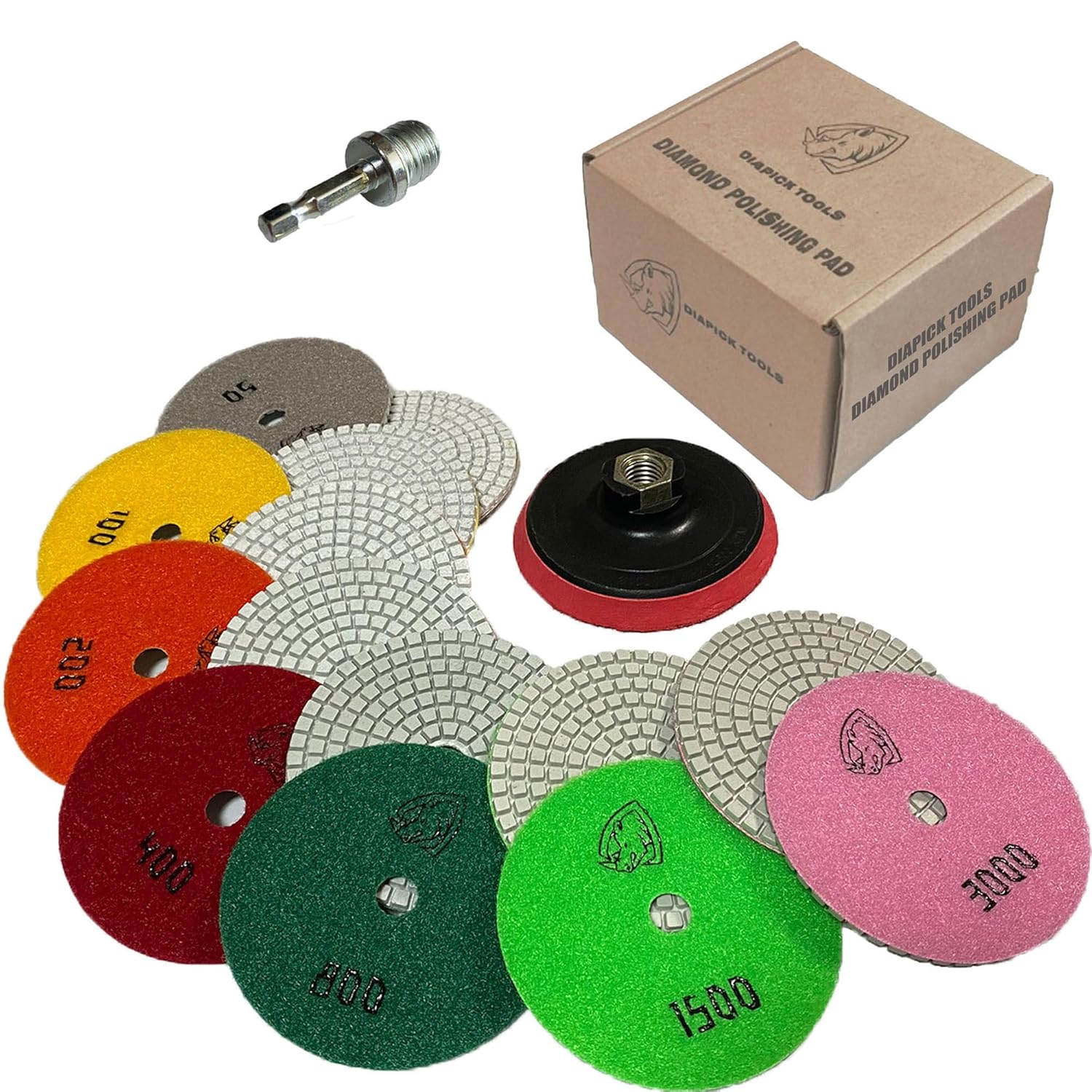 9-Piece DIAPICK Diamond Polishing Pads Set for Countertop Polishing