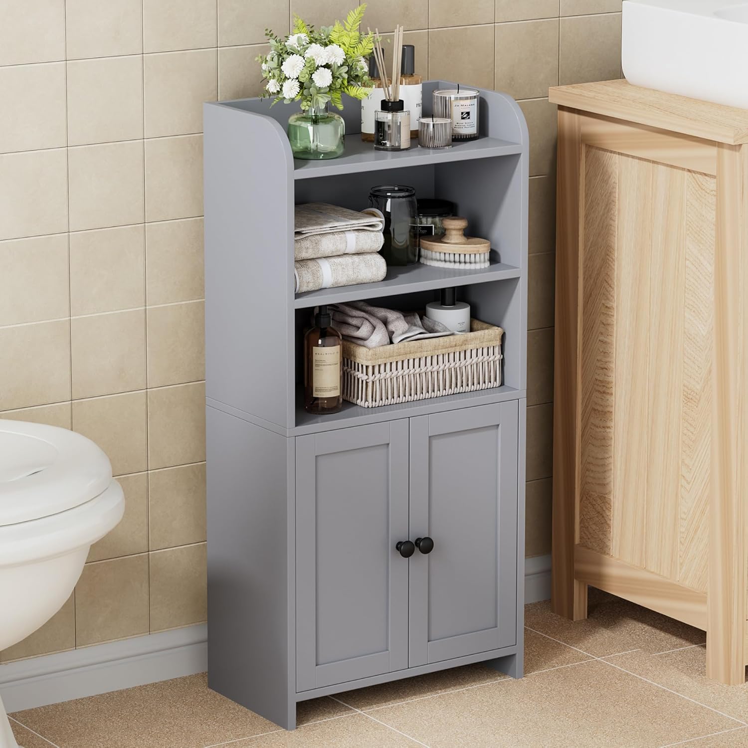 Homhedy Small Bathroom Storage Cabinet for Efficient Organizing