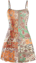 Milumia Women's Vintage 90s Mini Dress Spaghetti Strap Boho Mesh 95%