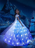Light Up Princess Dress for Girls - LED Snow Ice Costume
