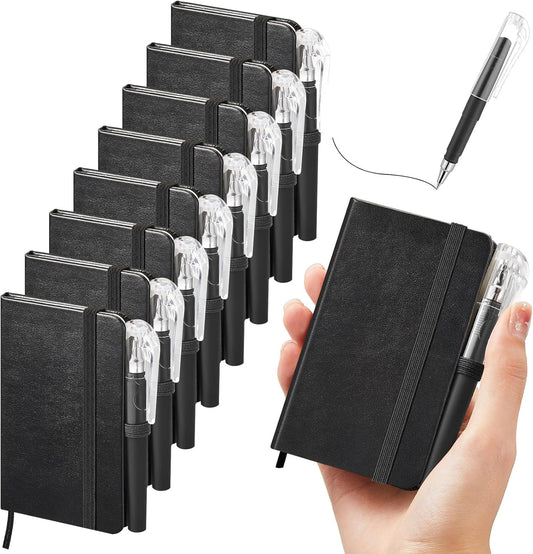 16-Piece Leather Mini Pocket Journal Set for Office - Qeeenar