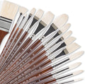 Falling in Art Natural Bristle Paintbrush Set, 15PCS - Long Handle