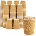 120 Pack 12 oz Coffee Cups Disposable Ripple Wall - Insulated Choice