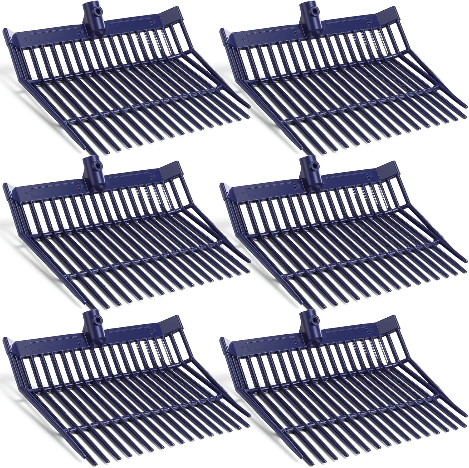 Lasnten 6 Pcs Manure Fork Replacement Head for Easy Cleanup