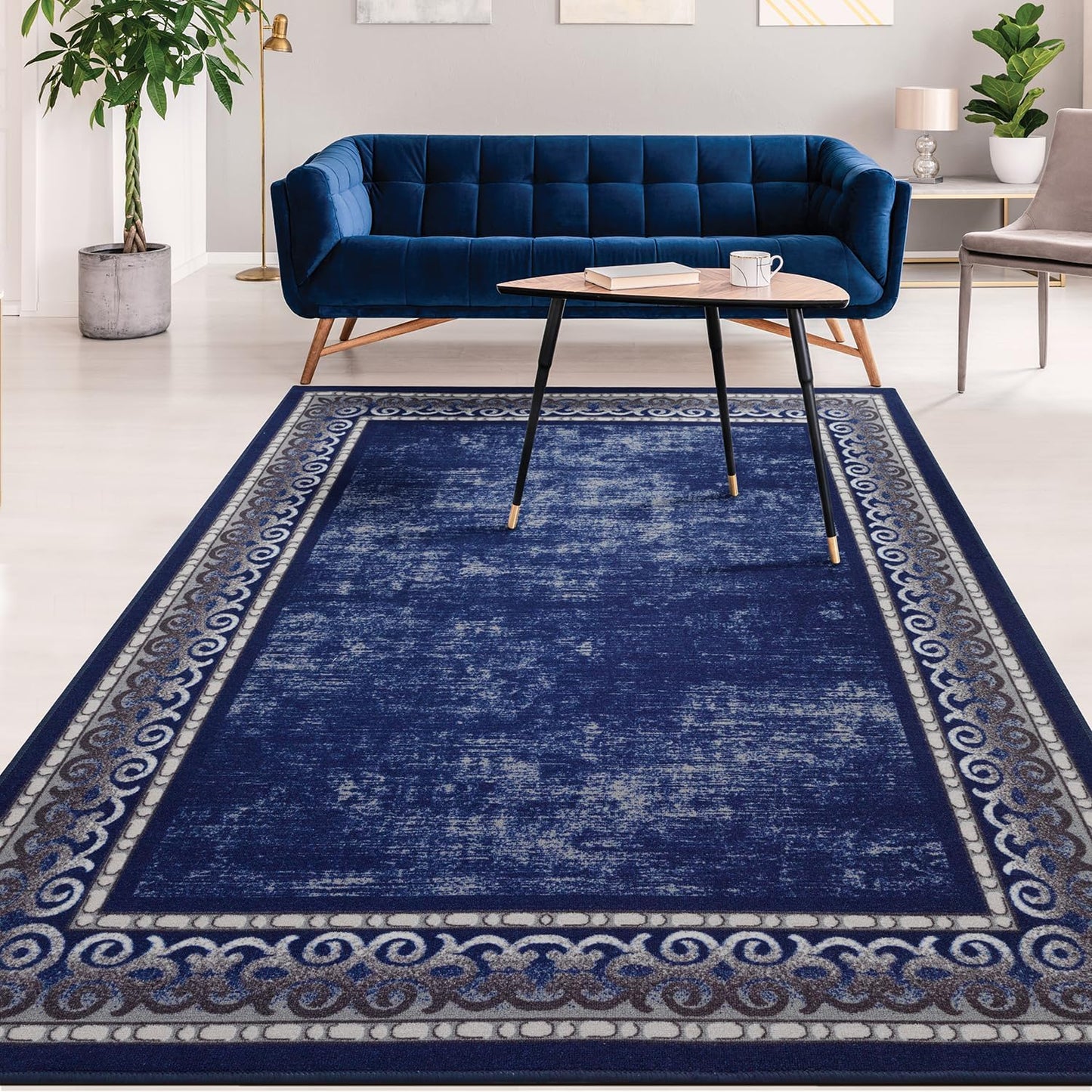 Antep Rugs Bordered Modern 8x10 Non-Slip Area Rug for Home