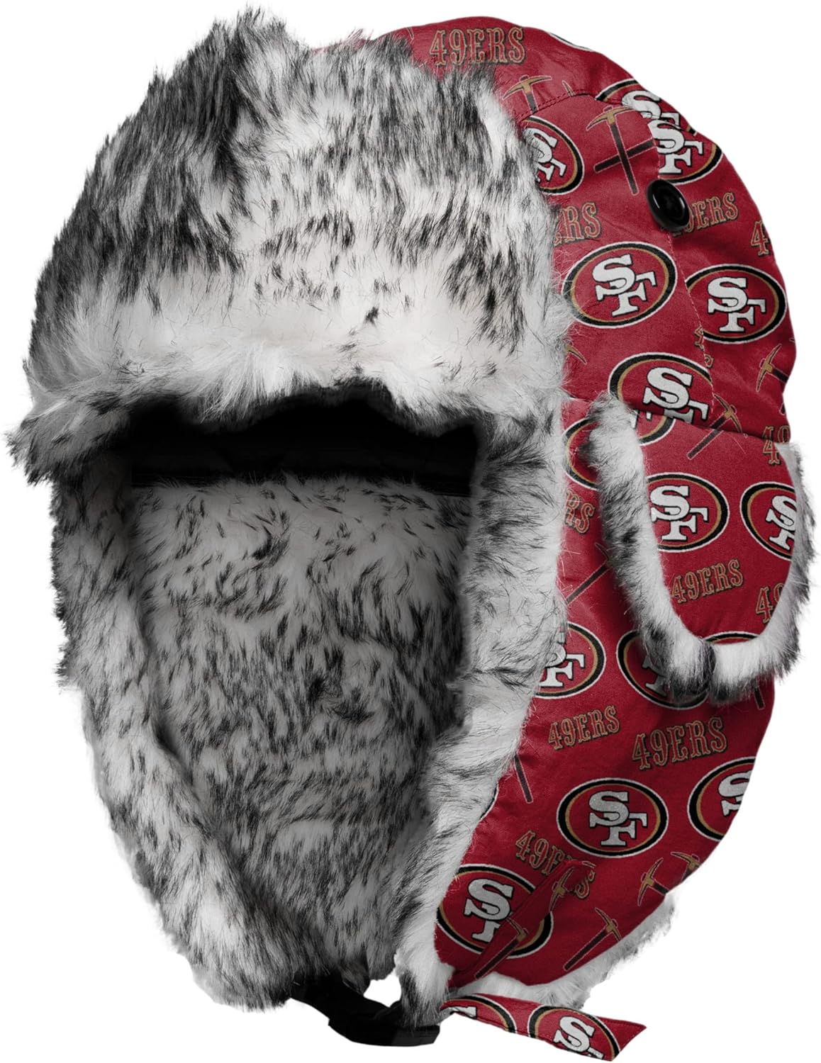 FOCO NFL Team Logo Winter Trapper Hat with Ear Flaps for Men