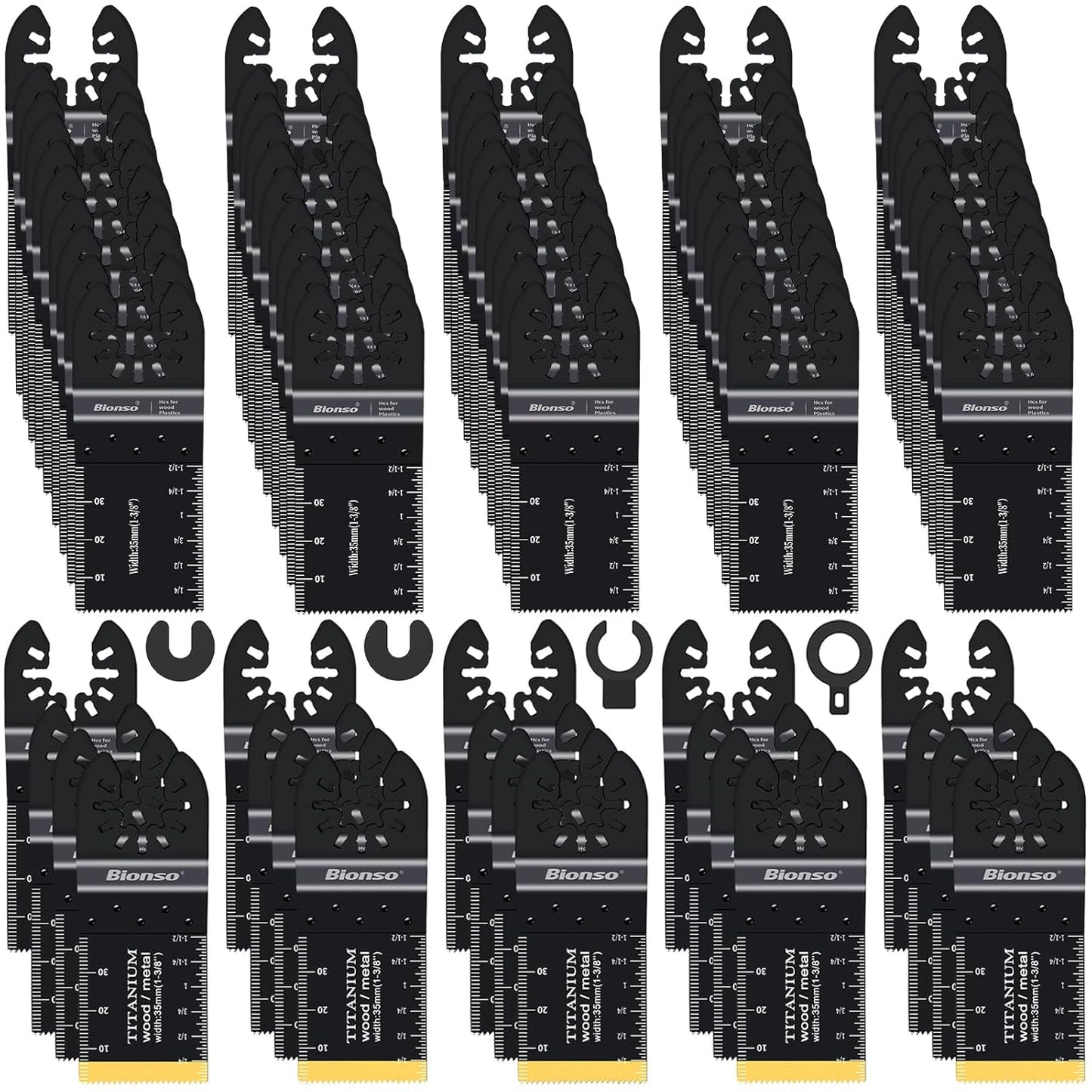 Bionso 120PCS Oscillating Tool Blade Set for Wood and Metal