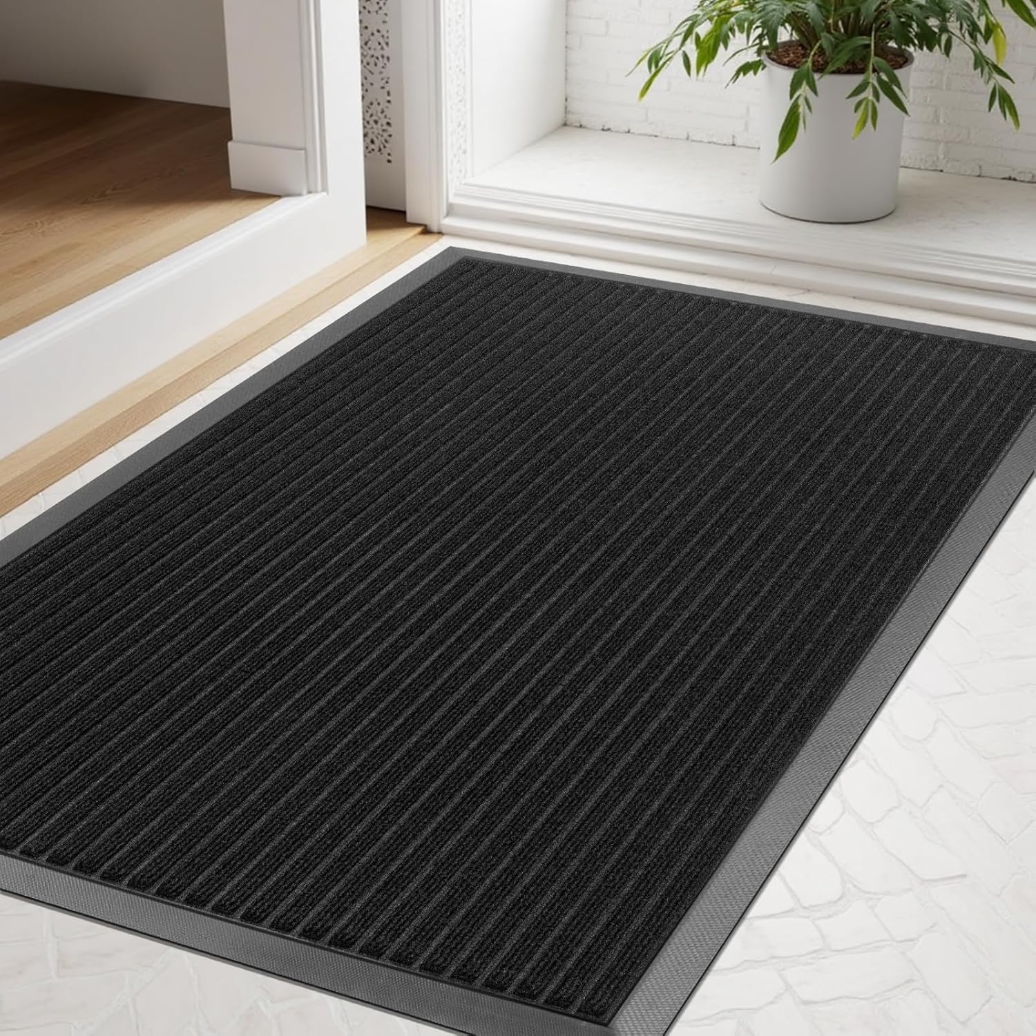 Vicwe Heavy Duty Non-Slip Rubber Doormat for Indoor Outdoor Use