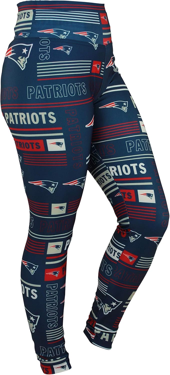 Zubaz NFL Women's Full Length High Waist Leggings with Pockets